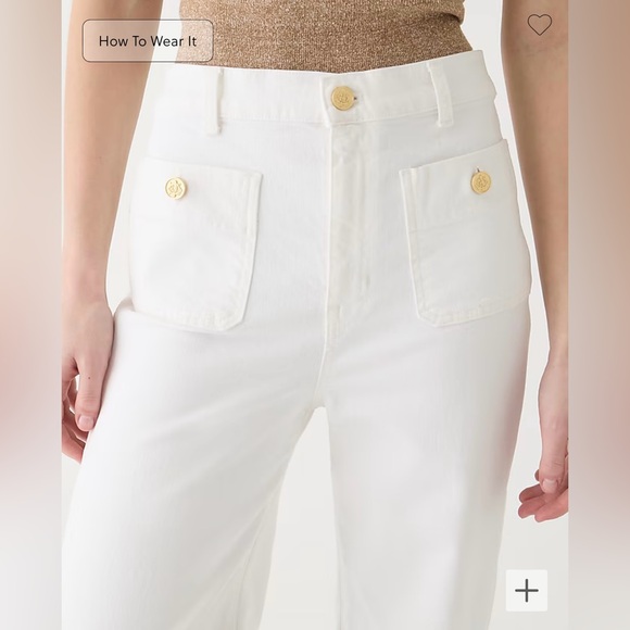 J. Crew Sailor Slim Wide Leg Jean in White - Picture 4 of 13